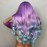 Ombre Purple to Blue Long Wavy Wig