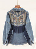 Florence Embroidered Tassel Denim Jacket