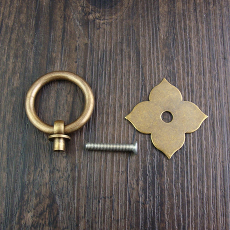 Brass Four Leaf Cabinet Drawer Pulls Hardware