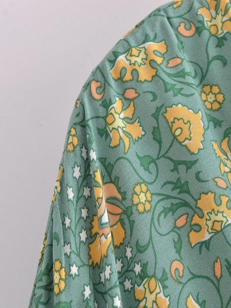 River Moss Boho Short Kimono