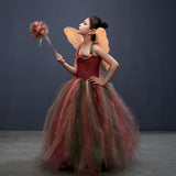 Woodland Fairy Princess Costume for Girls Fancy Tutu Dress with Wings