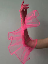 Sheer Ruffles Long Gloves
