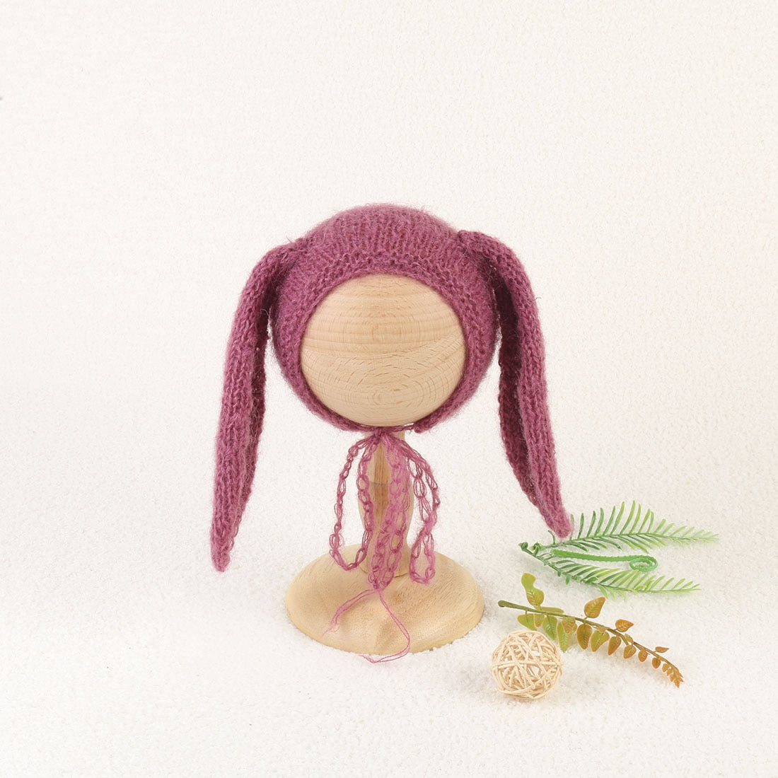 Soft Knitted Angora Floppy Rabbit Ears Bonnet Newborn Photography Props