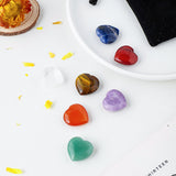 Set of Seven Chakra Heart Shape Crystal Healing Gemstones
