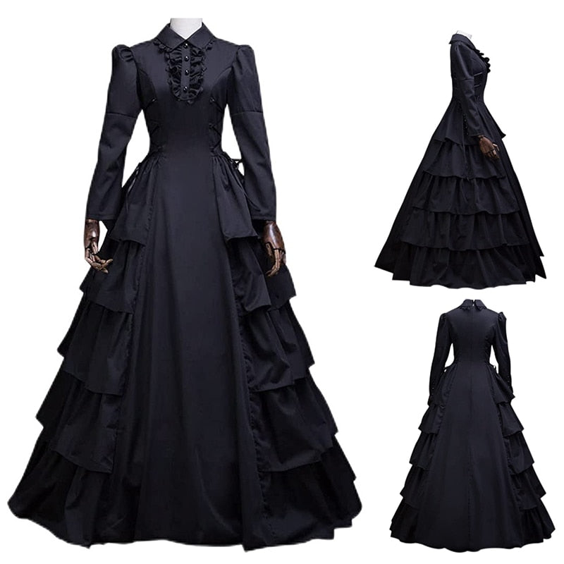 Black Widow Victorian Dress Costume Woodland Gatherer BNPL Afterpay