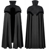 Red or Black Floor Length High Collar Cape