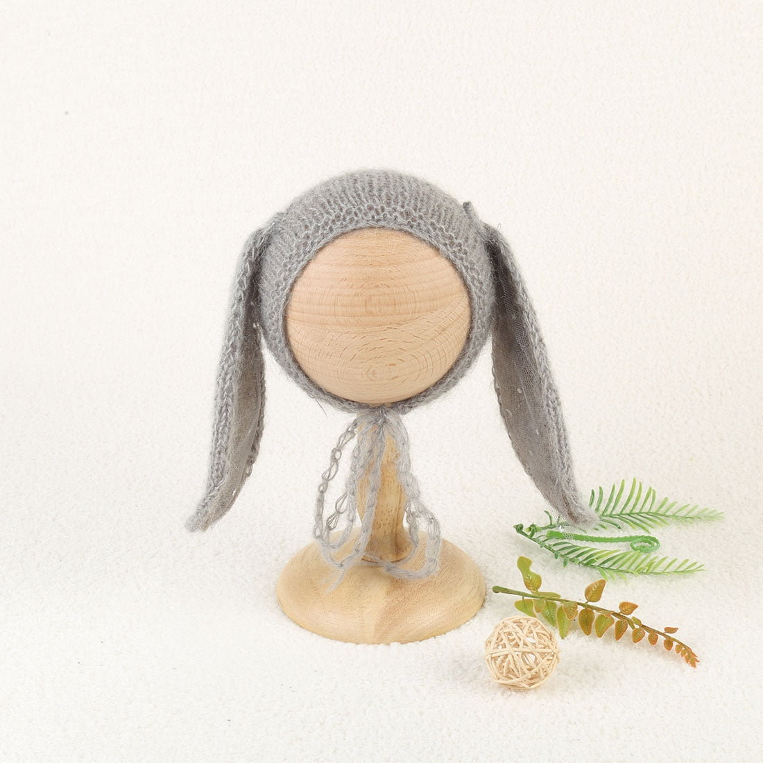Soft Knitted Angora Floppy Rabbit Ears Bonnet Newborn Photography Props