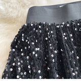 Cyber Queen Sparkly Sequins Maxi Skirt