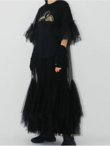 Lydia Tulle Spliced Ruffles Dresses