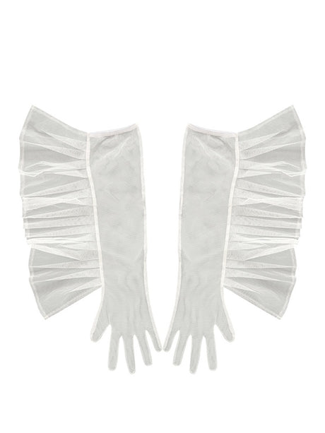 Sheer Ruffles Long Gloves