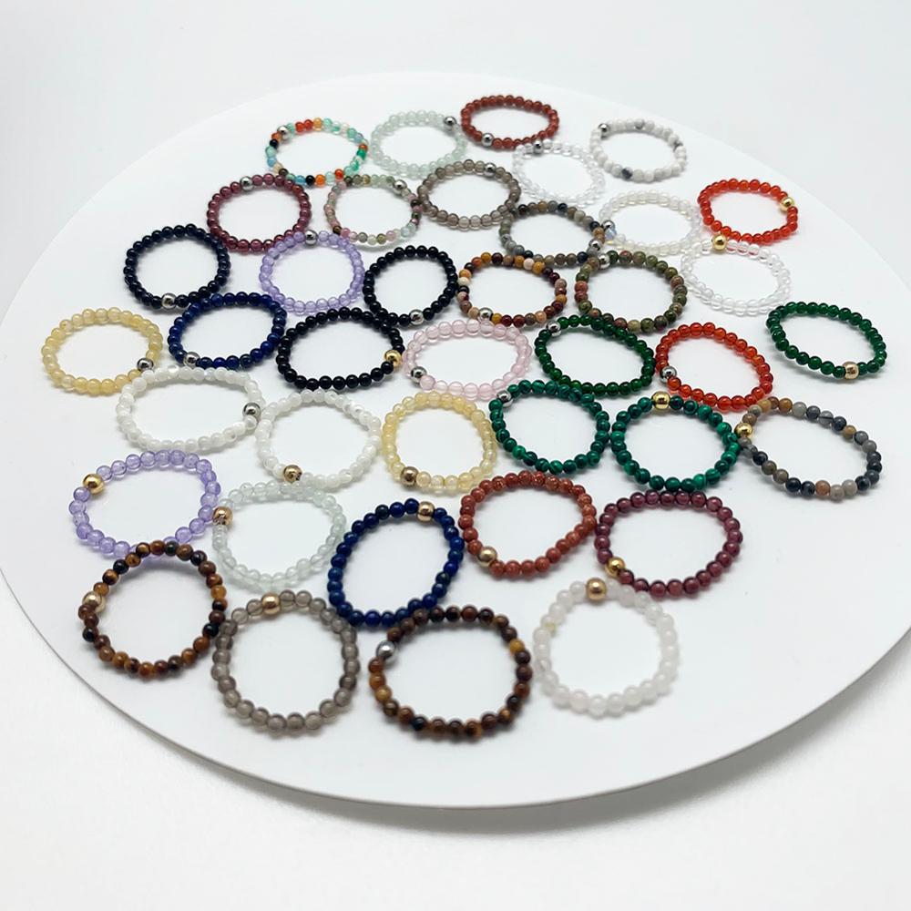 Bohemian Natural Stone Bead Rings