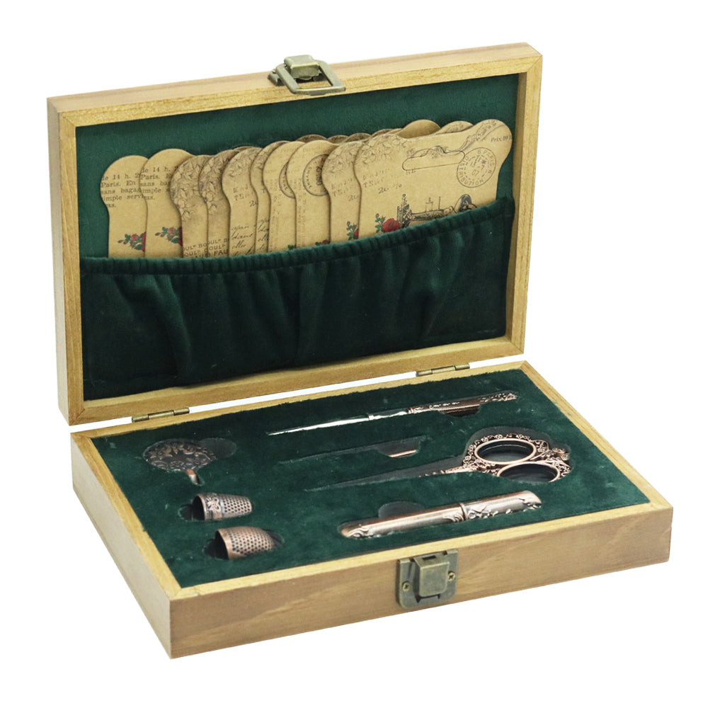 Green Velvet Sewing Tools Gift Set