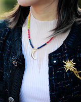 7 Chakra Jaspers Beads Moon Necklace