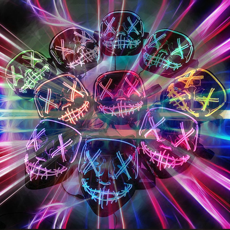 Glowing Cosplay LED Joker Masks