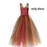 Woodland Fairy Princess Costume for Girls Fancy Tutu Dress with Wings