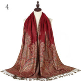 Pashmina Paisley Large Silk Scarf Wrap