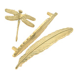 Brass Dragonfly and Feather Furniture Door Handles and Knobs