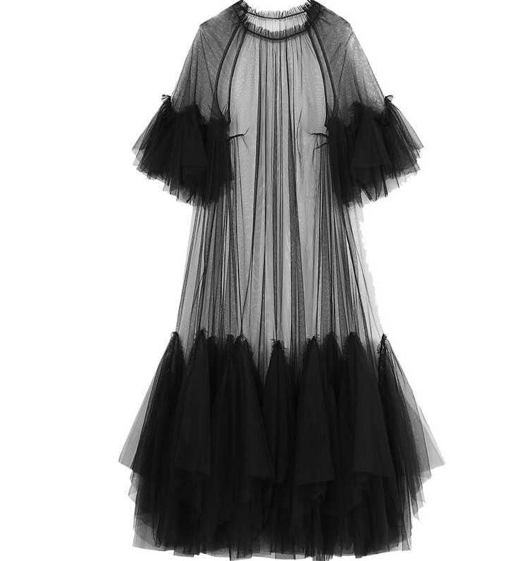 Lydia Tulle Spliced Ruffles Dresses
