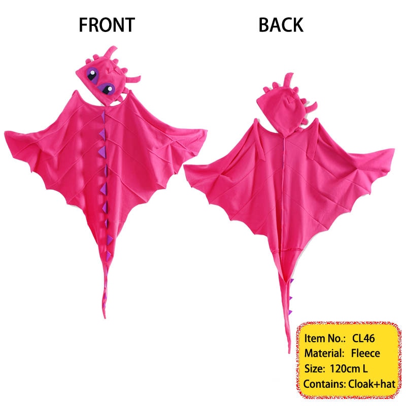 Toothless Dragon Costume Warm Fleece Cloak and Hat