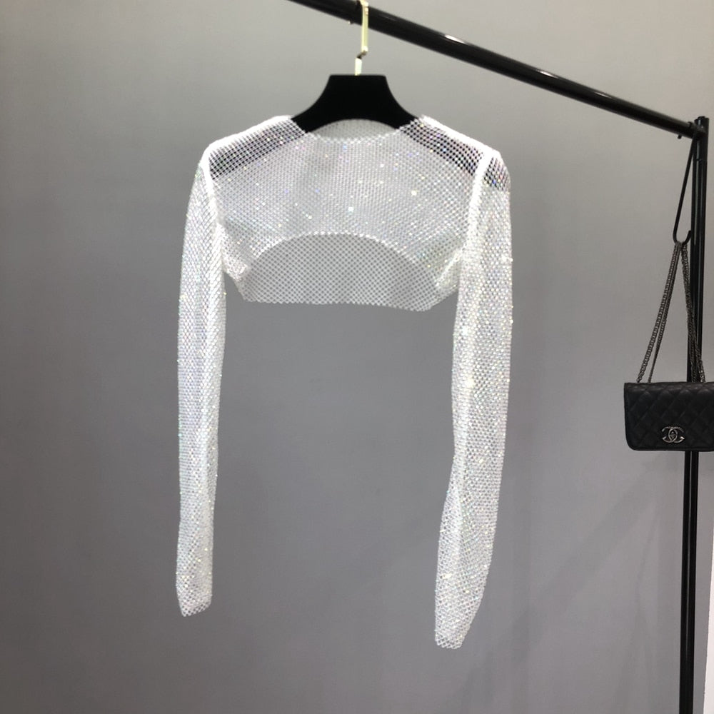Glittery Net Bolero Top