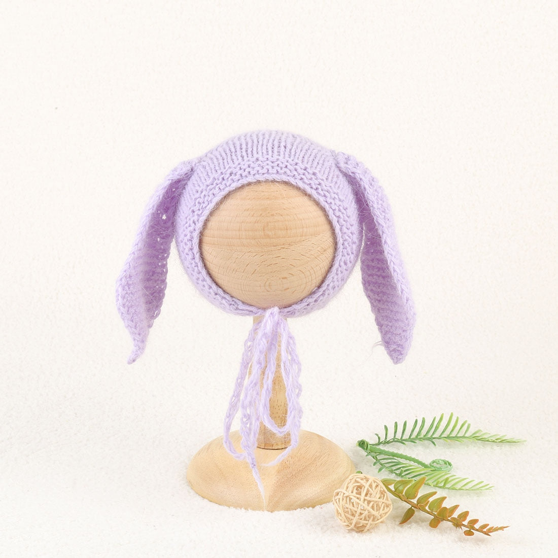 Soft Knitted Angora Floppy Rabbit Ears Bonnet Newborn Photography Props