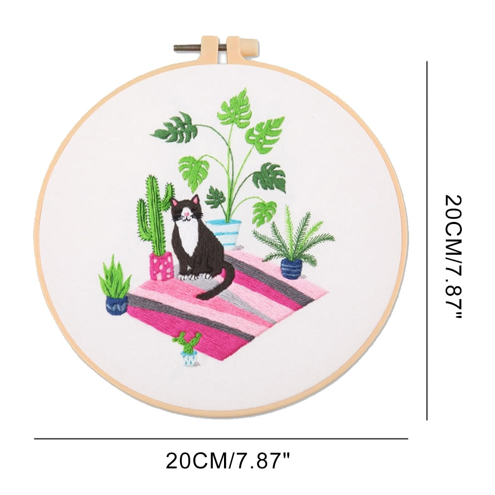 Meadow Flowers Embroidery Starter Kit With Pattern and Instructions and Hoop