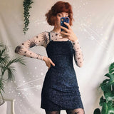 Celestial Mesh Sun Moon Long Sleeve T-Shirt