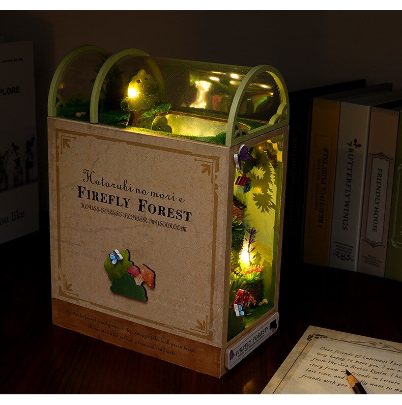 Firefly Forest DIY Kit Book Nook Dollhouse Model Wooden Miniature House with Furniture