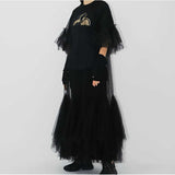 Lydia Tulle Spliced Ruffles Dresses