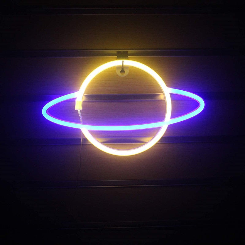 Planets & Astronauts Neon Lights LED Night Lights