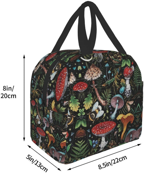 Woodland Mushrooms Lunch Bag Insulated Cooler Lunch Tote Box