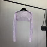 Glittery Net Bolero Top