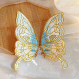 Handmade Embroidered Butterfly Hair Clips