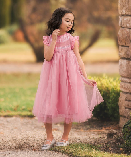 Girls Summer Flower Tulle Lace Dress Photoshoot Dress