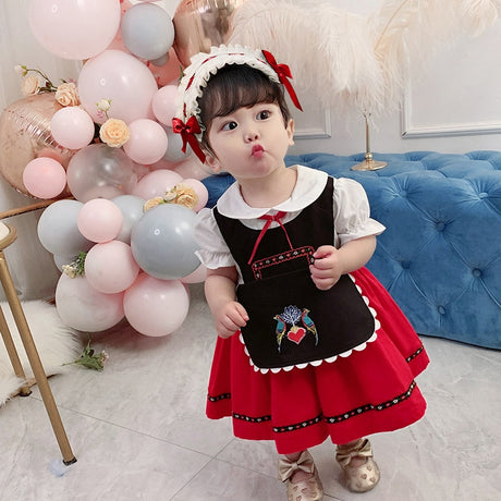 Baby Bavarian Dirndl Dress Children Oktoberfest Costumes German Baby Girl Heidi Costume