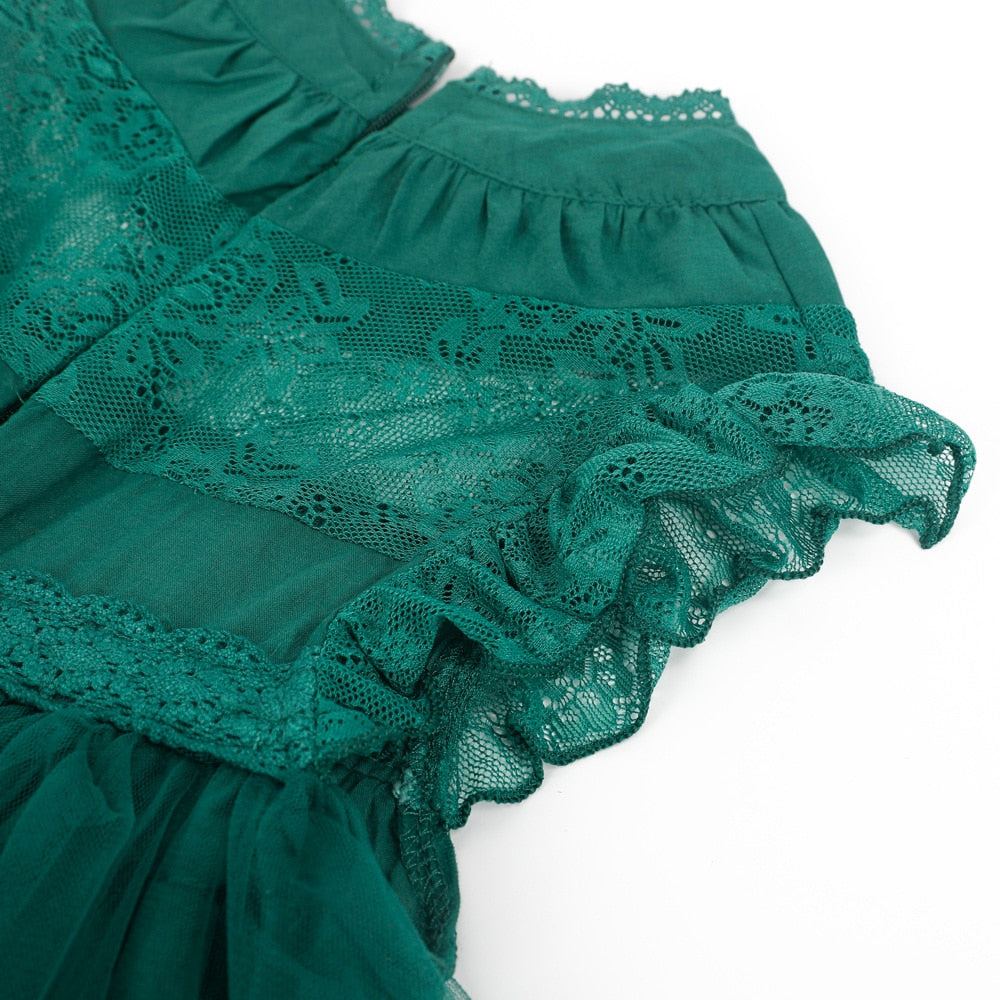 Girls Summer Flower Tulle Lace Dress Photoshoot Dress