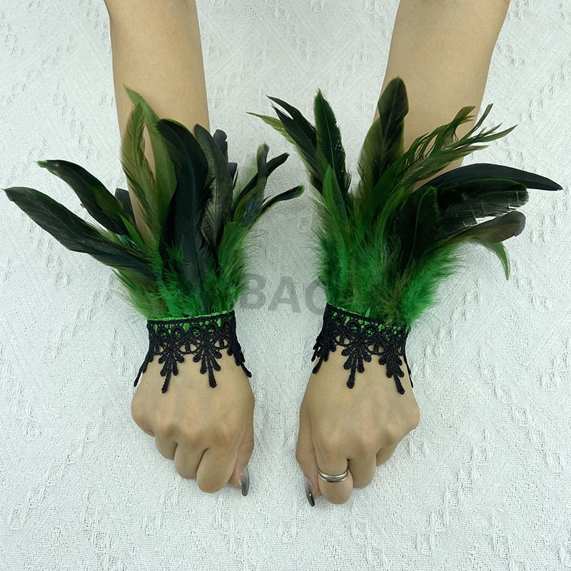 Natural Feather Wrist Cuffs