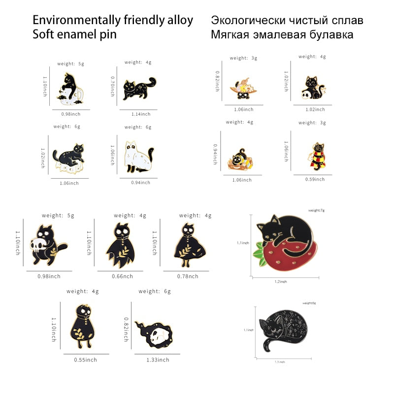 Halloween Cats Enamel Pins