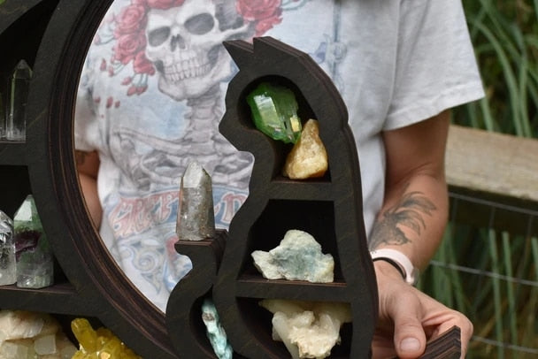 Wooden Crystal Display Shelves
