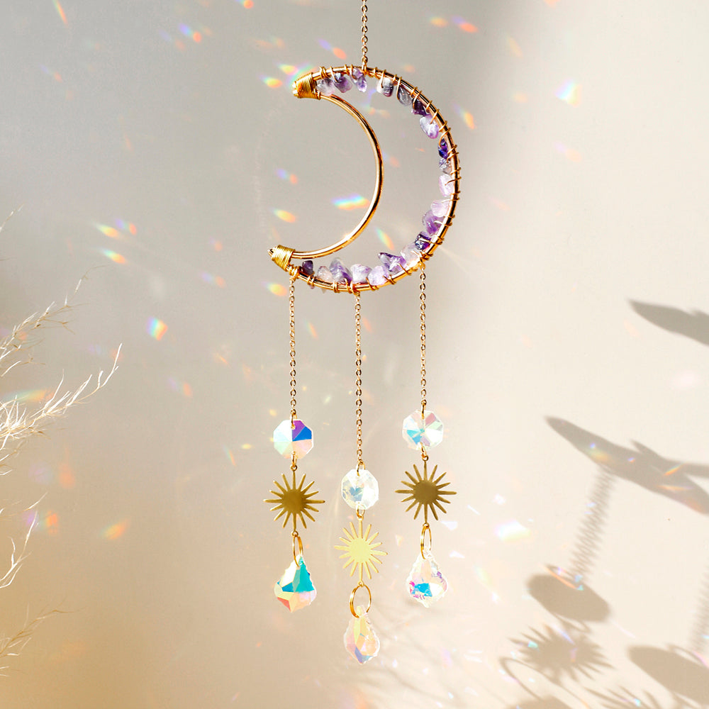 Moon Sun Catcher Crystal Prism Rainbow Makers