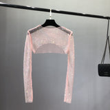 Glittery Net Bolero Top
