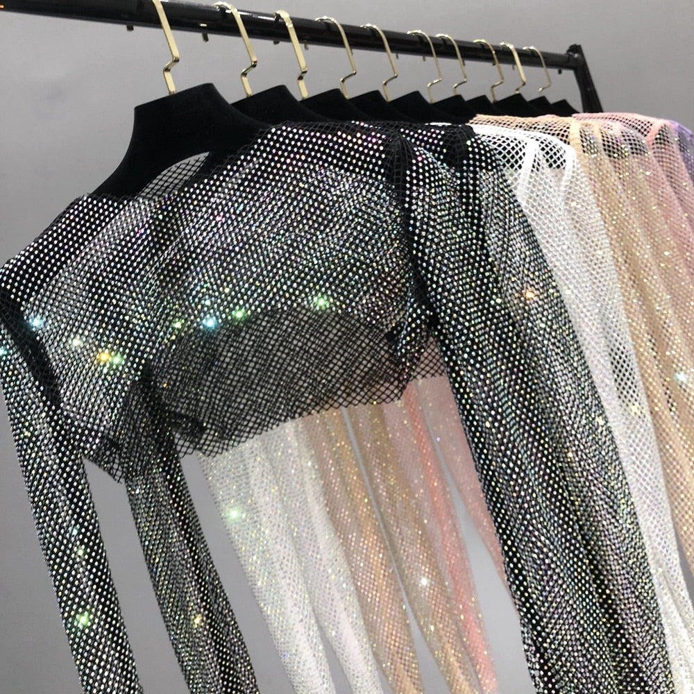 Glittery Net Bolero Top