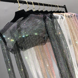 Glittery Net Bolero Top