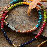 7 Chakra Jaspers Beads Moon Necklace