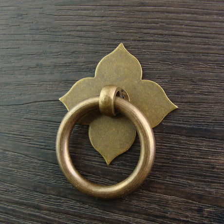 Brass Four Leaf Cabinet Drawer Pulls Hardware