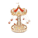 Swing Ride Music Box Amusement Park Series DIY 3D Wooden Model Kit Puzzle