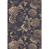 Ink Floral Self Adhesive Wallpaper Black Flower Removable Peel and Stick Wallpaper