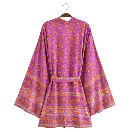 River Moss Boho Short Kimono