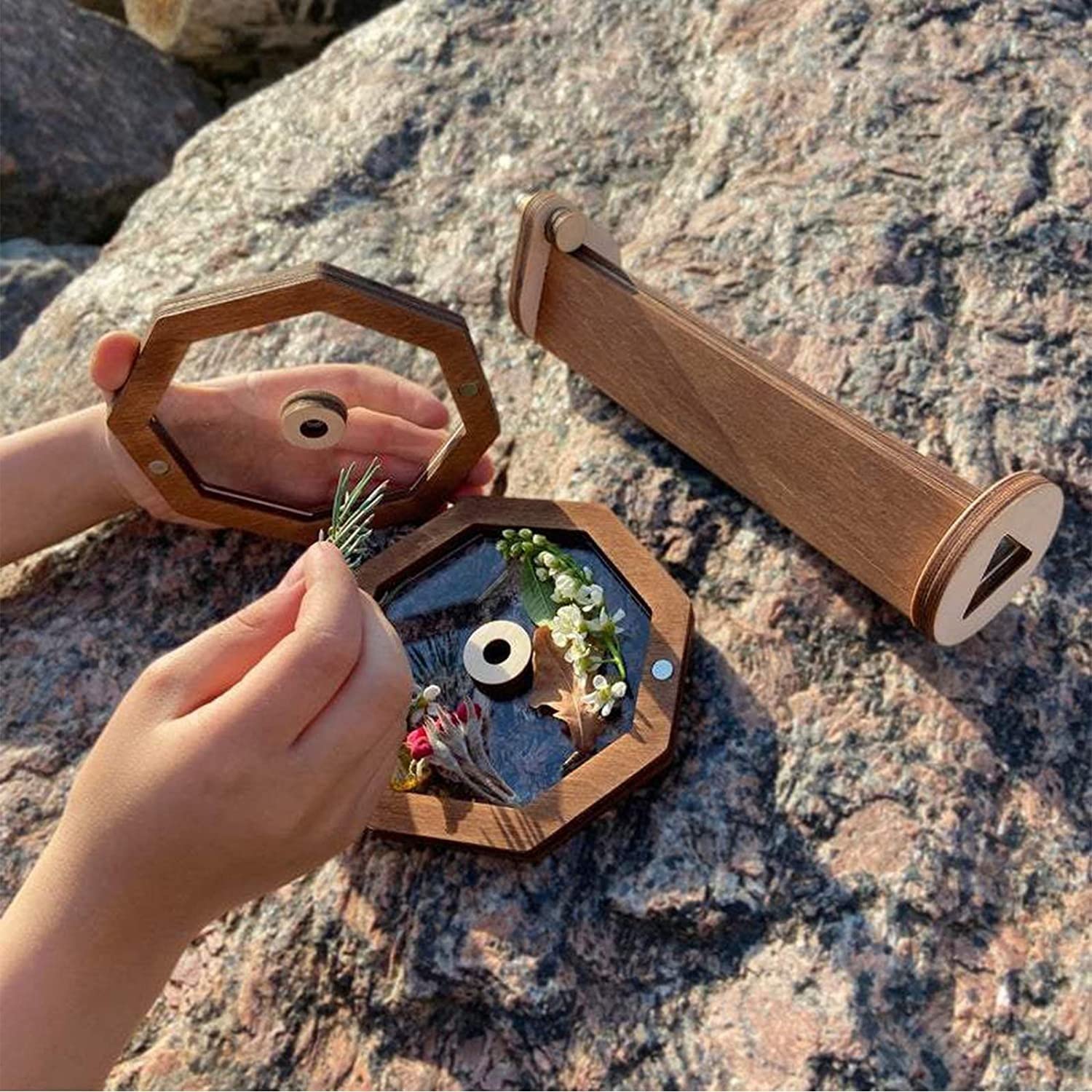 DIY Kaleidoscope Kit for Children Wooden Handmade Magic Kaleidoscope