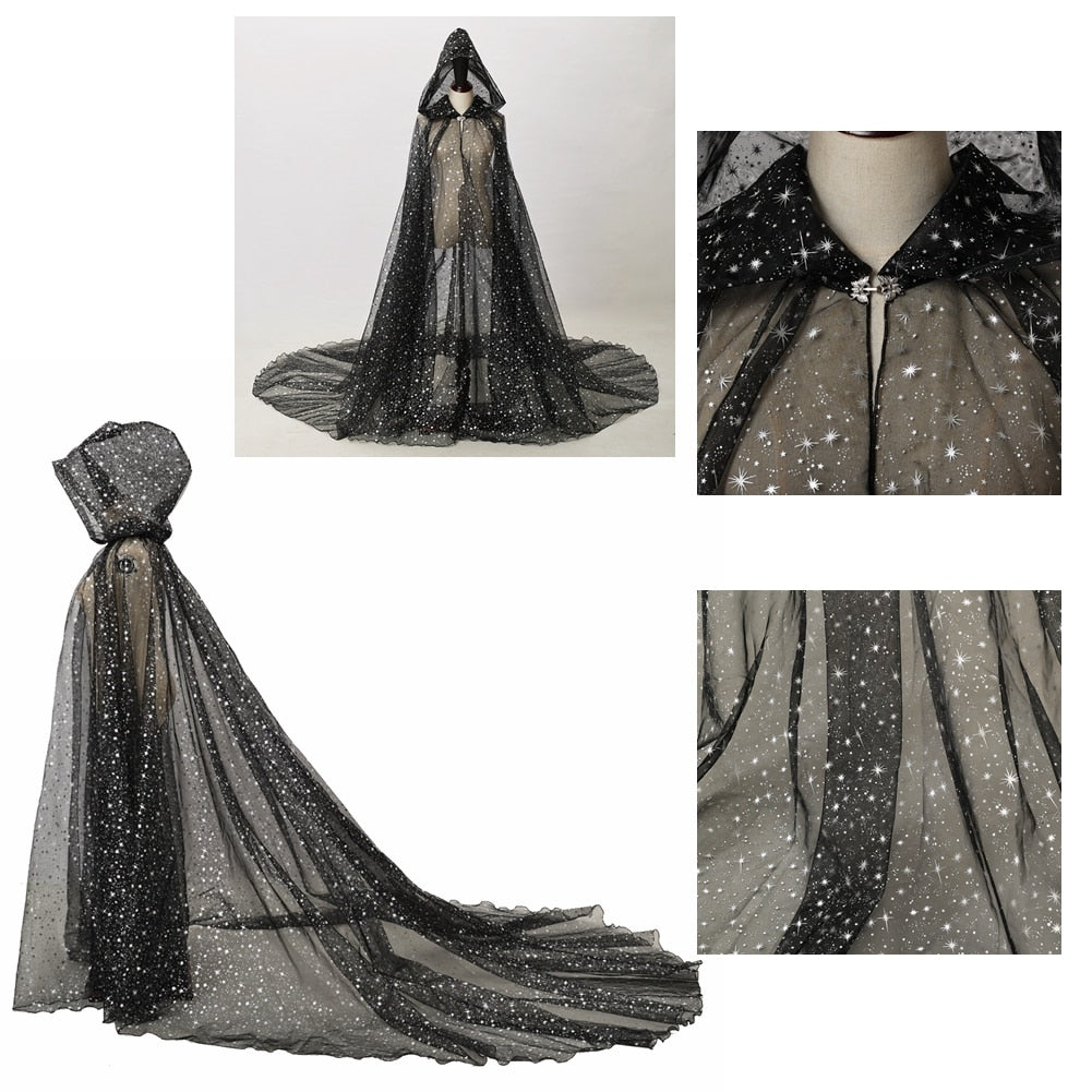 Starry Stars Tulle Hooded Cloaks